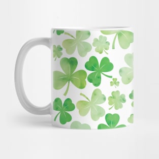 St Patricks Day Green Watercolour Shamrock Pattern Mug